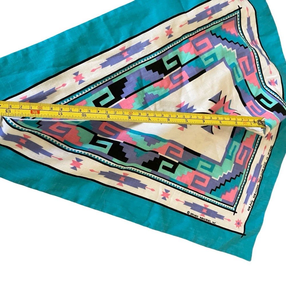 VTG Springs Industries Bandana Aztec Southwestern Print USA Made Jeweled Decor - Picture 13 of 13